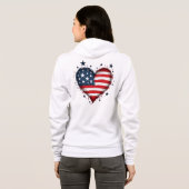 Patriottische rits hoodie met hartvormige Amerikaa (Achterkant volledig)