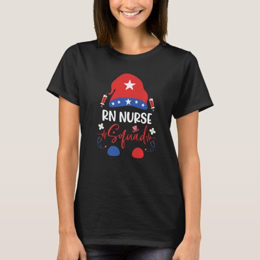 patriottische rn zurse Squad gnome 4 juli gnomen T-shirt (Voorkant)