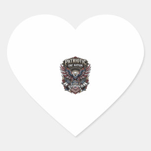 Patriottische Rock Eagle Crest Muziek Rock Metaal  Hart Sticker