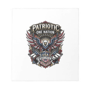 Patriottische Rock Eagle Crest Muziek Rock Metaal Notitieblok
