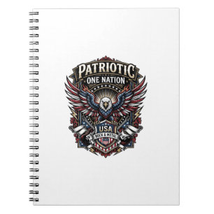 Patriottische Rock Eagle Crest Muziek Rock Metaal Notitieboek
