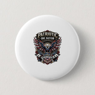 Patriottische Rock Eagle Crest Muziek Rock Metaal  Ronde Button 5,7 Cm