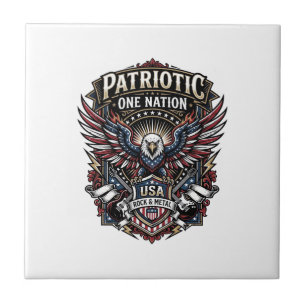 Patriottische Rock Eagle Crest Muziek Rock Metaal Tegeltje