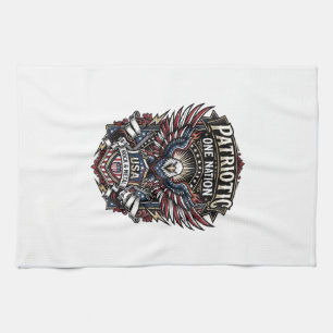 Patriottische Rock Eagle Crest Muziek Rock Metaal  Theedoek