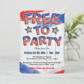 Patriottische rode Blauwe Ballon op 4 juli Kaart (Staand voorkant)