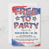 Patriottische rode Blauwe Ballon op 4 juli Kaart (Voorkant)