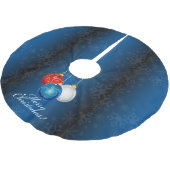 Patriottische rode Blauwe Blauwe Ornamenten Kerst Kerstboom Rok (Gekanteld)