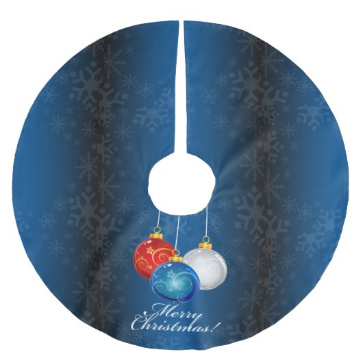 Patriottische rode Blauwe Blauwe Ornamenten Kerst Kerstboom Rok (Voorkant)