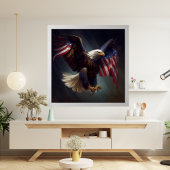 Patriottische rode Blauwe Eagle 4 juli Fun Art Poster