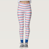 Patriottische rode, blauwe, gestreept Leggings (Voorkant)