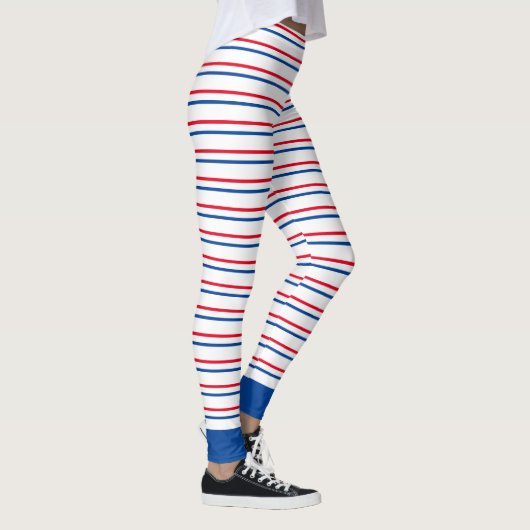 Patriottische rode, blauwe, gestreept Leggings (Rechts)