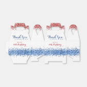 Patriottische rode blauwe glitter Birthday Party Bedankdoosjes (Uitgevouwen)