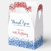 Patriottische rode blauwe glitter Birthday Party Bedankdoosjes (Geopend)