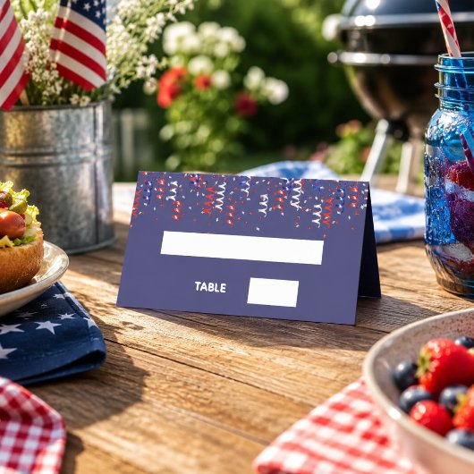 Patriottische rode blauwe party VS Plaatskaartje