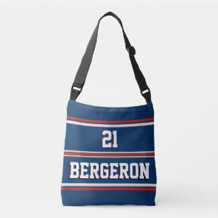 Patriottische rode blauwe sport Jersey Stripes Crossbody Tas