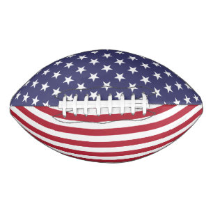 Patriottische rode, blauwe sterren en strepen vlag american football