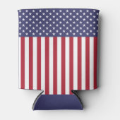 Patriottische rode, blauwe sterren en strepen vlag blikjeskoeler (Voorkant)