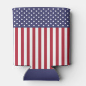 Patriottische rode, blauwe sterren en strepen vlag blikjeskoeler (Achterkant)