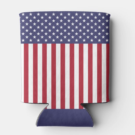 Patriottische rode, blauwe sterren en strepen vlag blikjeskoeler (Achterkant)