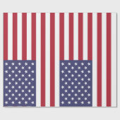 Patriottische rode, blauwe sterren en strepen vlag cadeaupapier (Vlak)