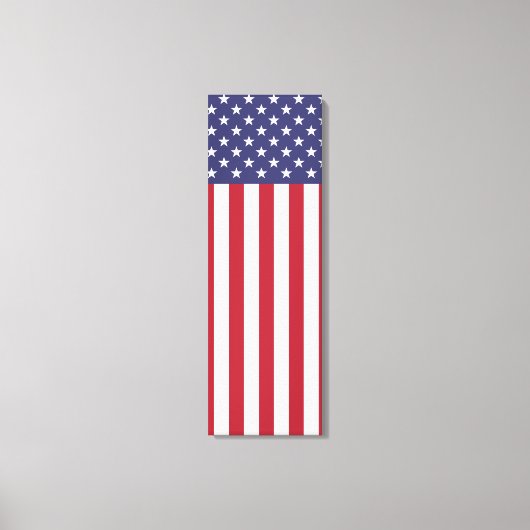 Patriottische rode, blauwe sterren en strepen vlag canvas afdruk (Voorkant)