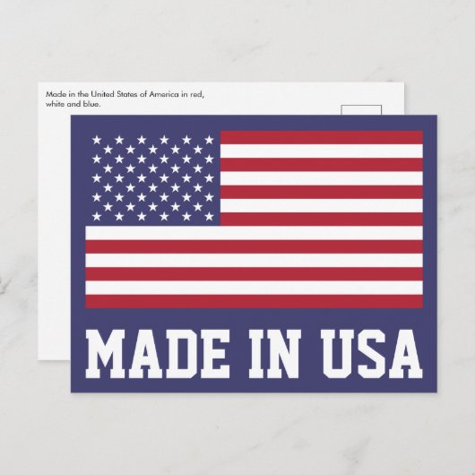 Patriottische rode, blauwe sterren en strepen vlag feestdagenkaart (Voorkant / Achterkant)