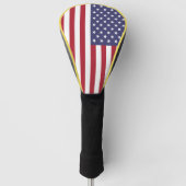 Patriottische rode, blauwe sterren en strepen vlag golfheadcover (Voorkant)