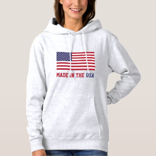 Patriottische rode, blauwe sterren en strepen vlag hoodie