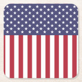 Patriottische rode, blauwe sterren en strepen vlag kartonnen onderzetters (Voorkant)