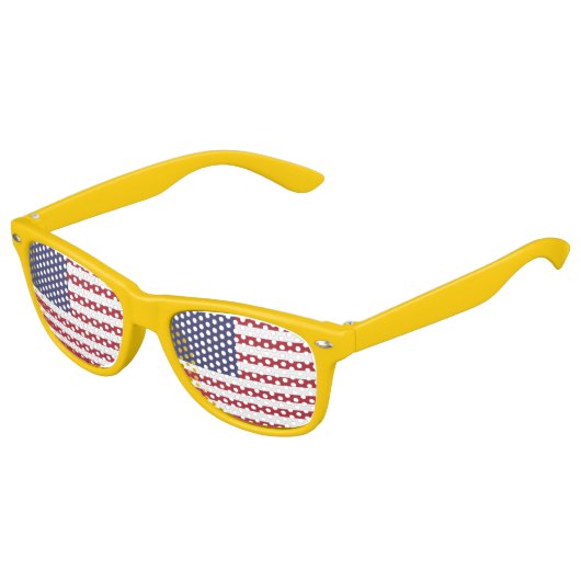 Patriottische rode, blauwe sterren en strepen vlag kinder zonnebril (Gekanteld)