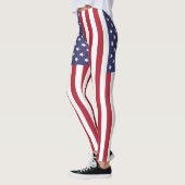 Patriottische rode, blauwe sterren en strepen vlag leggings (Links)