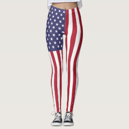 Patriottische rode, blauwe sterren en strepen vlag leggings