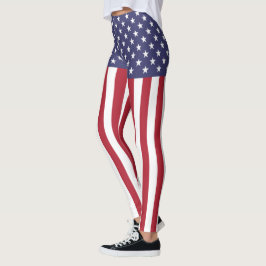 Patriottische rode, blauwe sterren en strepen vlag leggings