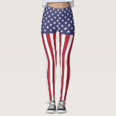 Patriottische rode, blauwe sterren en strepen vlag leggings (Voorkant)