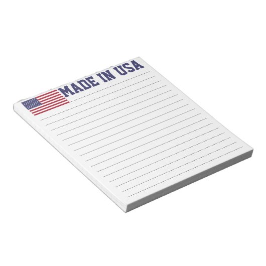Patriottische rode, blauwe sterren en strepen vlag notitieblok (Schuin)