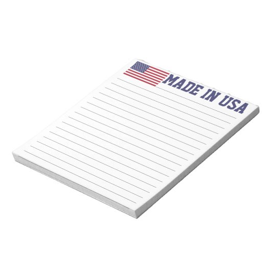 Patriottische rode, blauwe sterren en strepen vlag notitieblok (Linkerzijde)