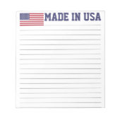 Patriottische rode, blauwe sterren en strepen vlag notitieblok (Voorkant)