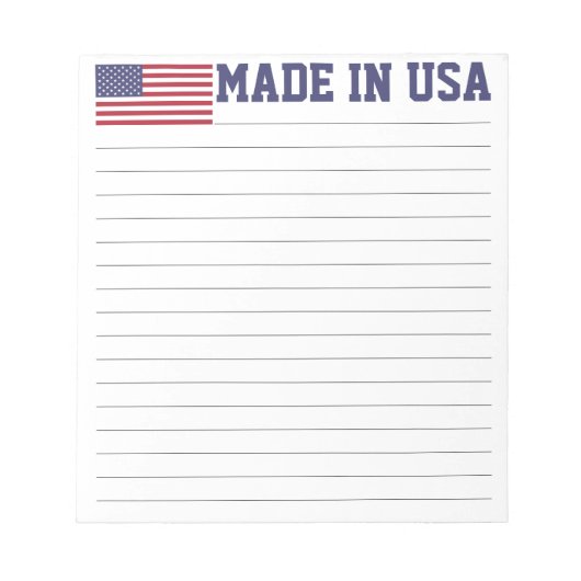 Patriottische rode, blauwe sterren en strepen vlag notitieblok (Voorkant)