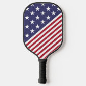 Patriottische rode, blauwe sterren en strepen vlag pickleball paddle (Achterkant)