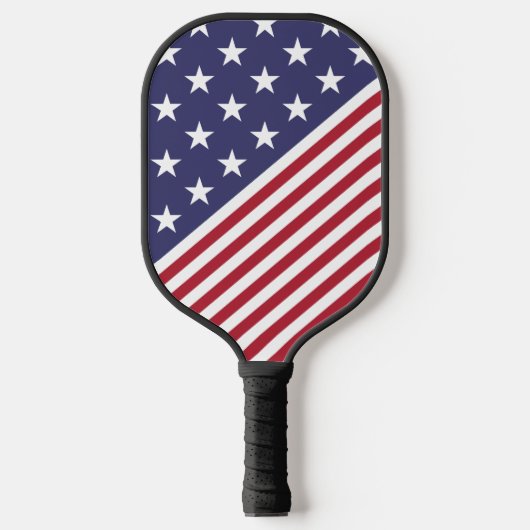 Patriottische rode, blauwe sterren en strepen vlag pickleball paddle (Voorkant)