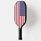 Patriottische rode, blauwe sterren en strepen vlag pickleball paddle (Links)