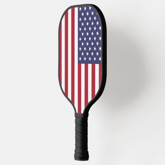 Patriottische rode, blauwe sterren en strepen vlag pickleball paddle (Links)