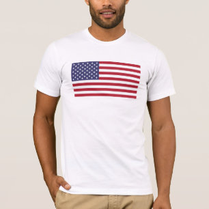 Patriottische rode, blauwe sterren en strepen vlag t-shirt