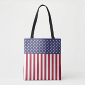 Patriottische rode, blauwe sterren en strepen vlag tote bag (Voorkant)