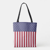 Patriottische rode, blauwe sterren en strepen vlag tote bag (Achterkant)