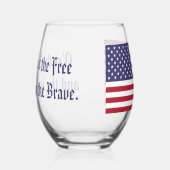 Patriottische rode, blauwe sterren en strepen vlag wijnglas zonder voet (Rechts)