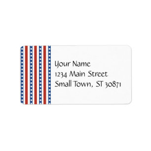 Patriottische rode blauwe sterren en Stripes Freed Etiket