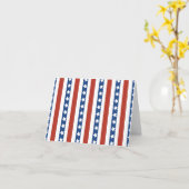 Patriottische rode blauwe sterren en Stripes Freed Kaart (Gele Bloem)