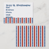 Patriottische rode blauwe sterren en Stripes Freed Visitekaartje (Voorkant / Achterkant)