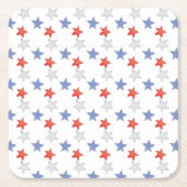 Patriottische rode, blauwe sterren kartonnen onderzetters (Voorkant)